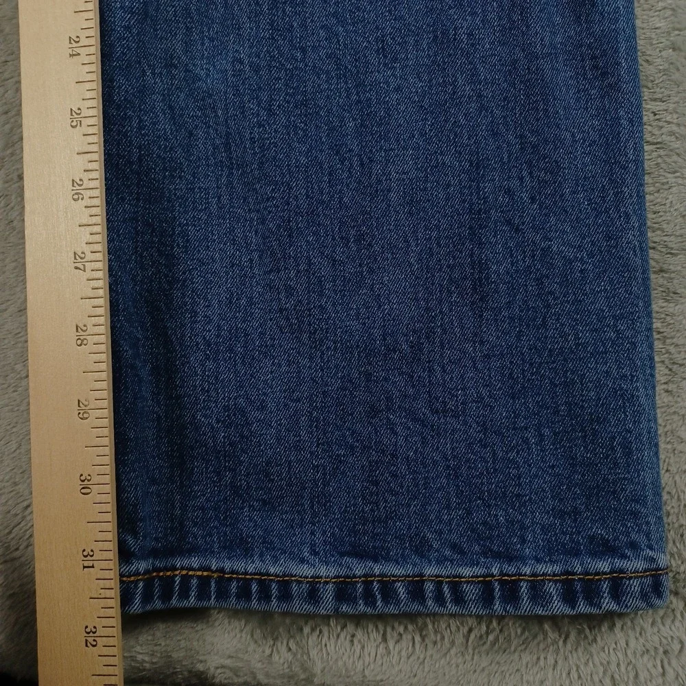 Levis 505 Jeans Mens 38x32 Blue Denim‎ Distressed Straight Modern Casual